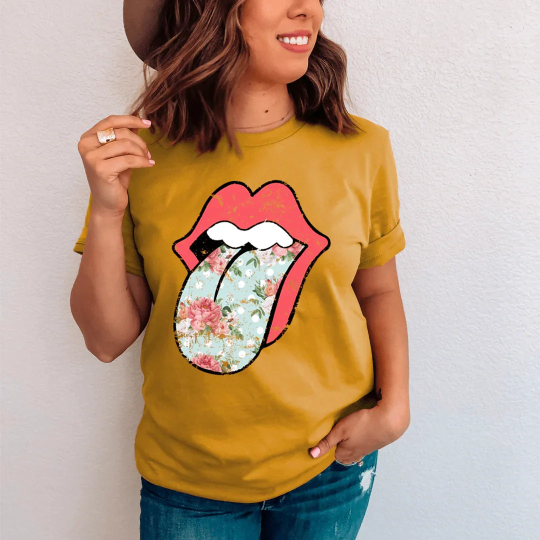 Hippie Floral Tongue Tee
