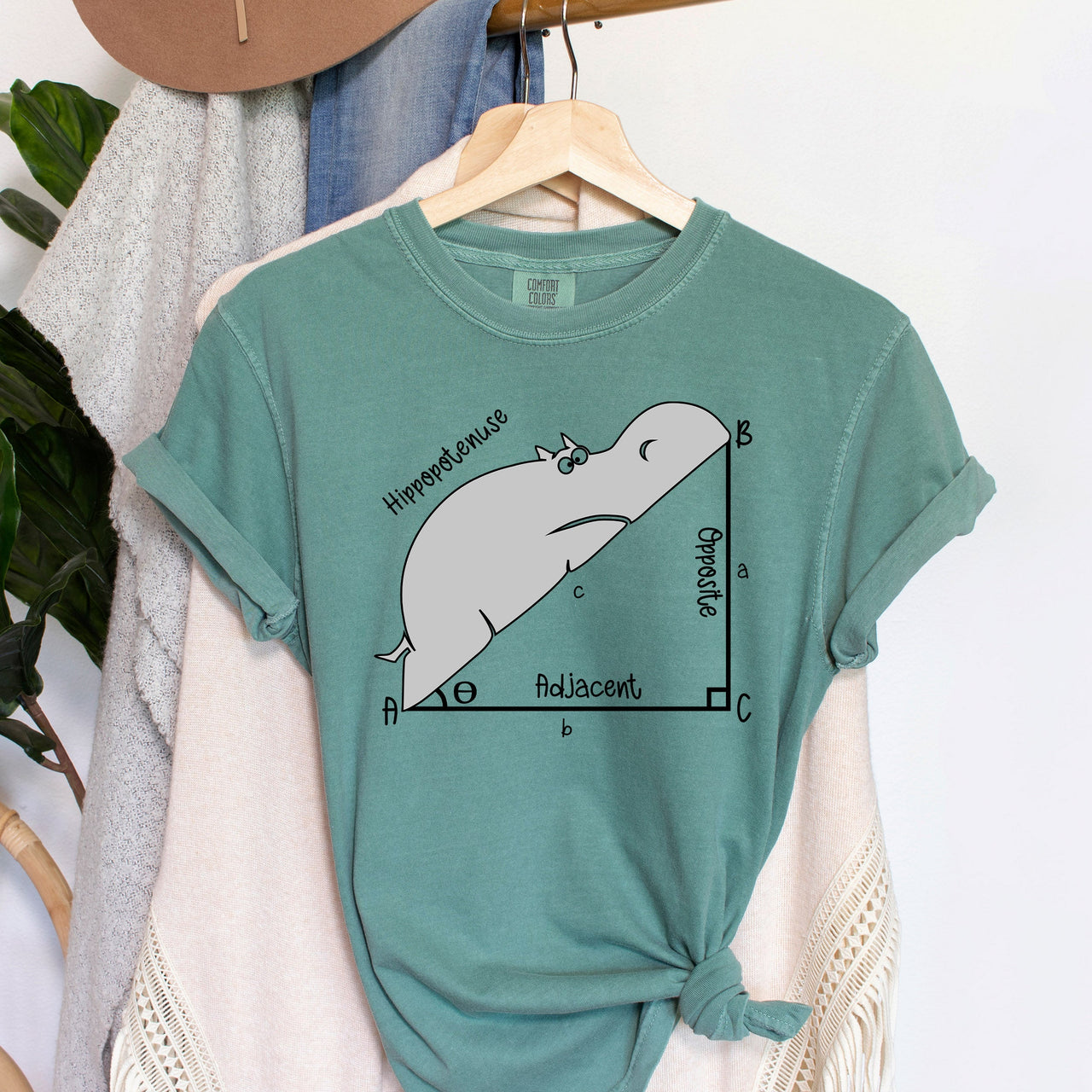 Hippopotenuse Funny Teacher Comfort Colors Tee