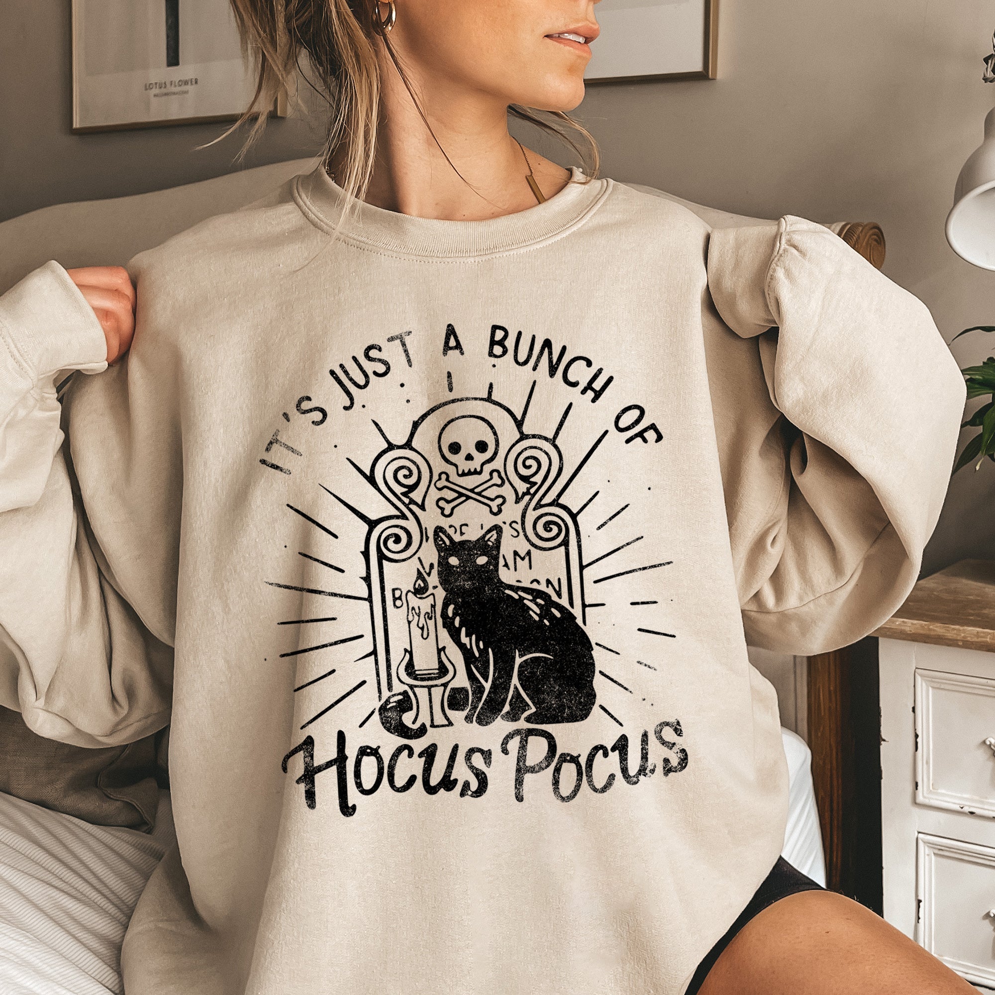 Bunch of Hocus Pocus Halloween Cozy Witchy Wishes Seasonal Graphic Comfort Edition Sweatshirt