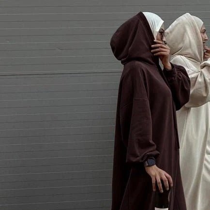 Hooded Sweatshirt Abaya | Hoodie Abaya With Pockets (MA125)