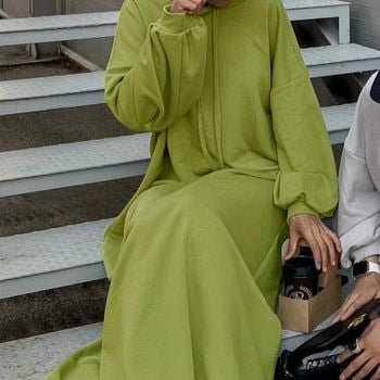 Hooded Sweatshirt Abaya | Hoodie Abaya With Pockets (MA125)
