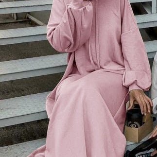 Hooded Sweatshirt Abaya | Hoodie Abaya With Pockets (MA125)