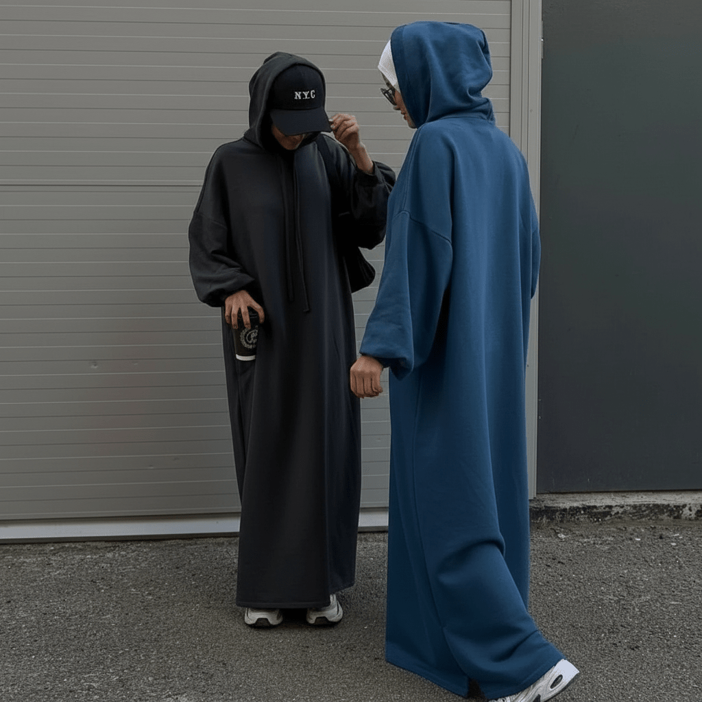Hooded Sweatshirt Abaya | Hoodie Abaya With Pockets (MA125)