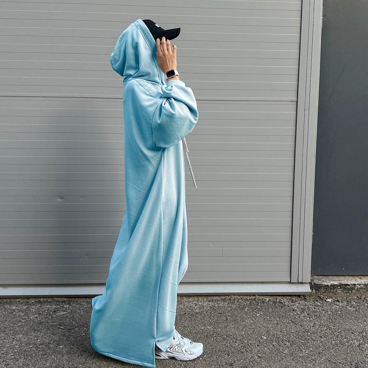 Hooded Sweatshirt Abaya | Hoodie Abaya With Pockets (MA125)