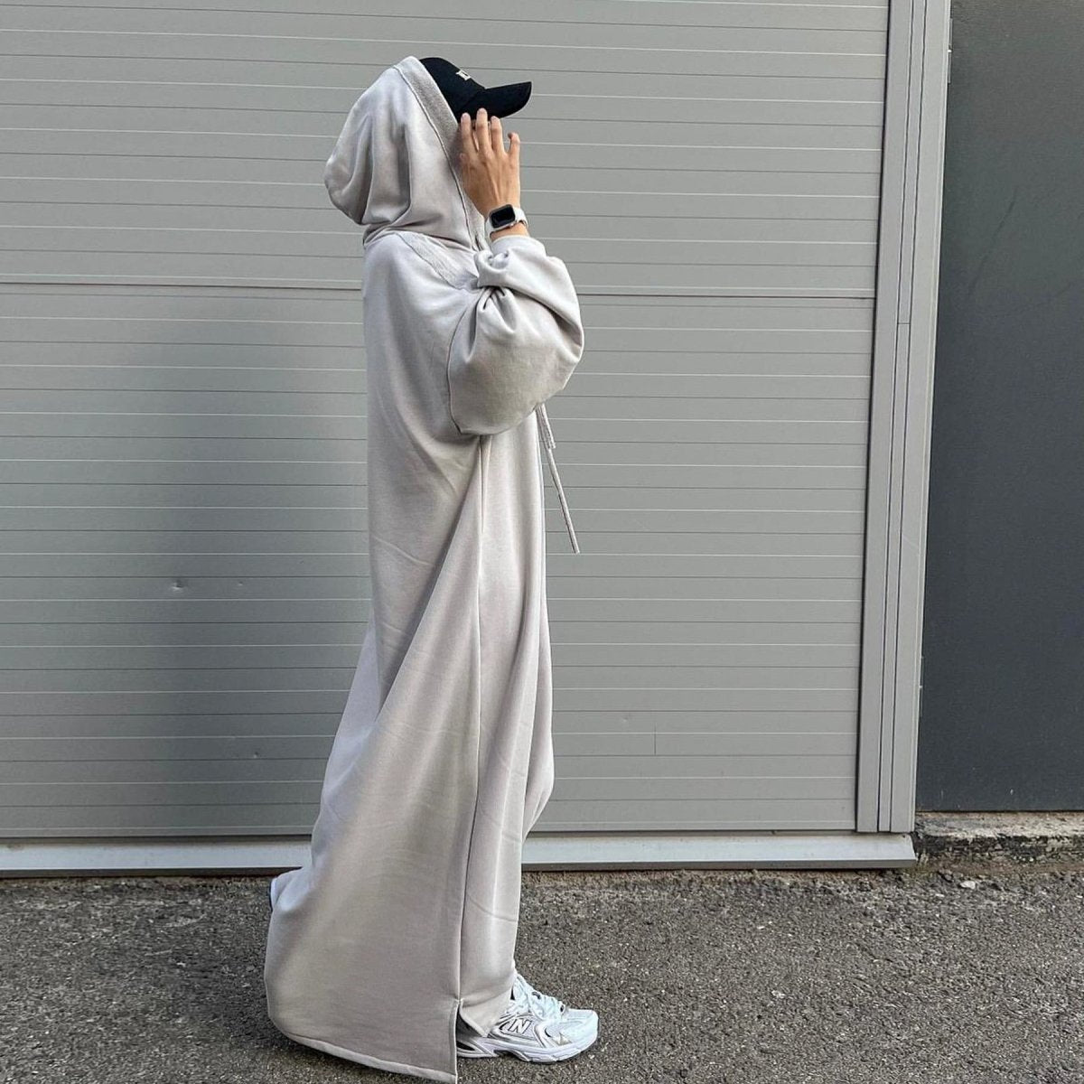 Hooded Sweatshirt Abaya | Hoodie Abaya With Pockets (MA125)