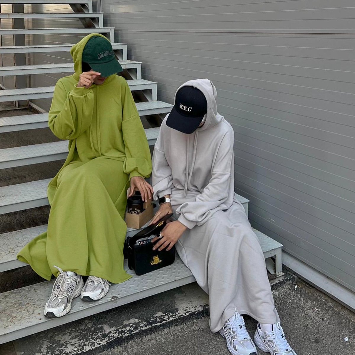 Hooded Sweatshirt Abaya | Hoodie Abaya With Pockets (MA125)