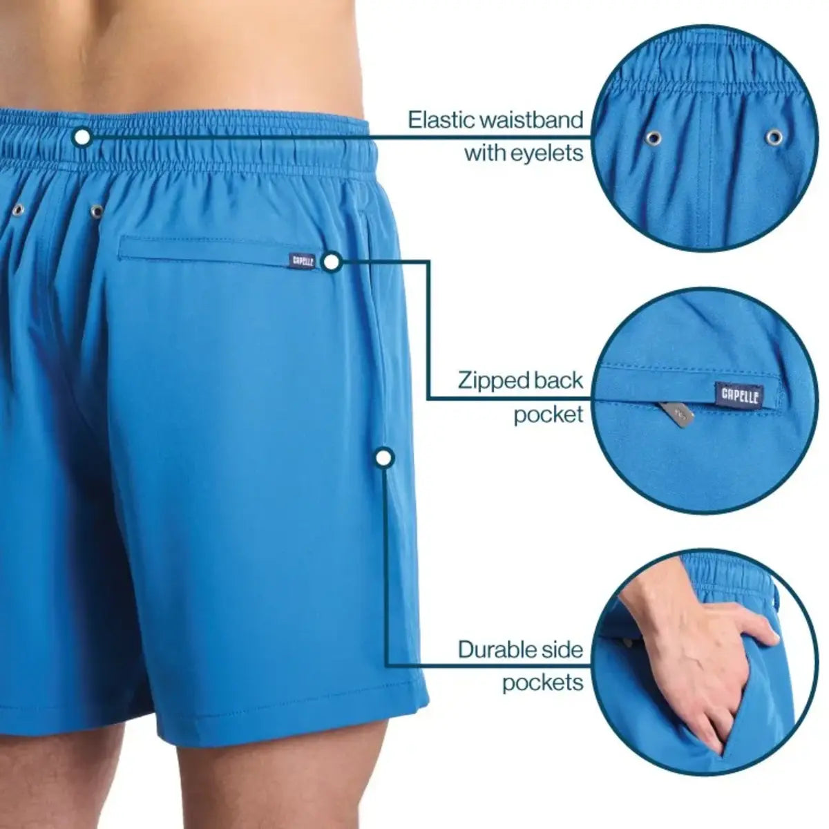 Men’s Premium Compression-Lined Hybrid Shorts – Linear Drift-Blaze and Harbor