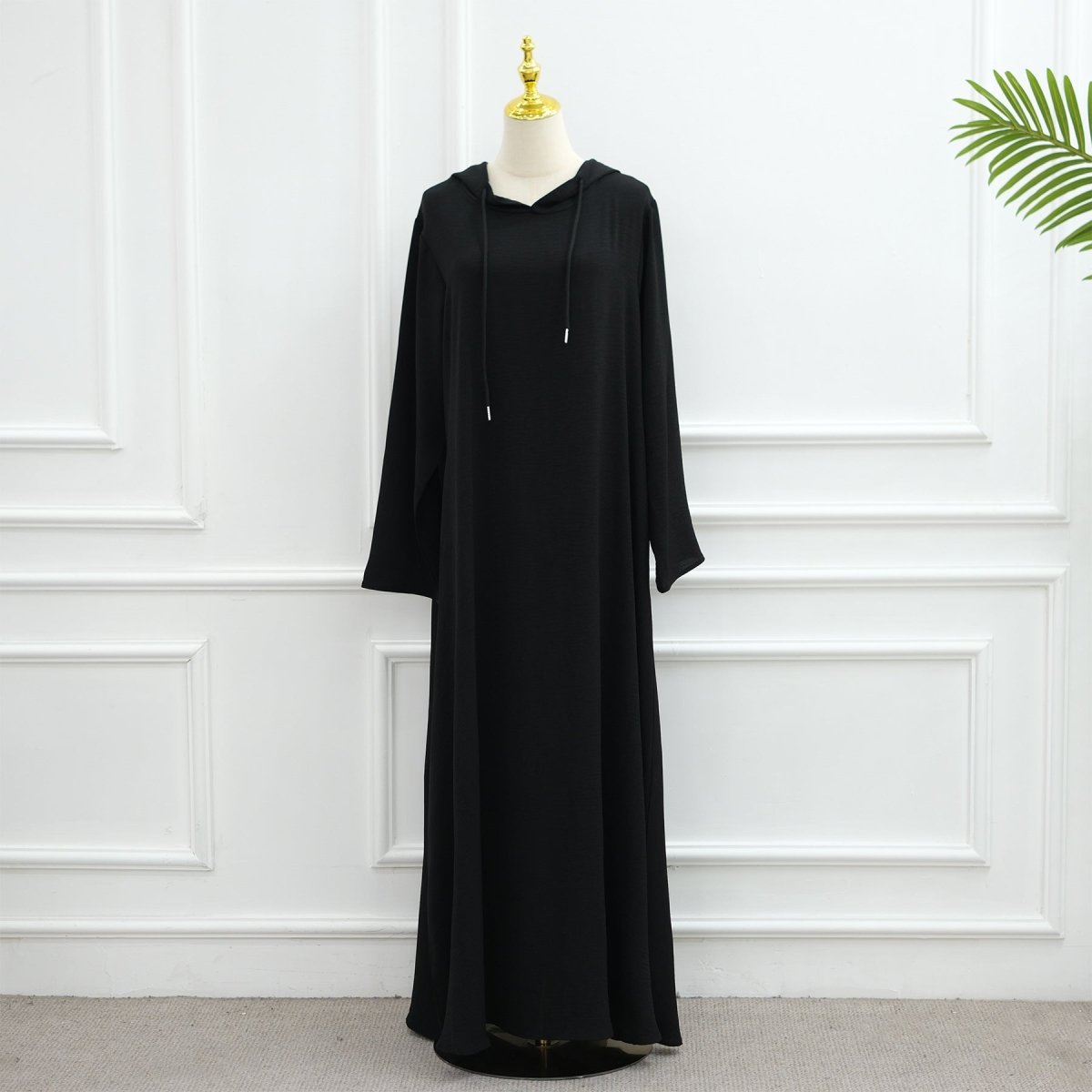 Ice Silk Crinkle Hooded Dress with Pockets(MA393)