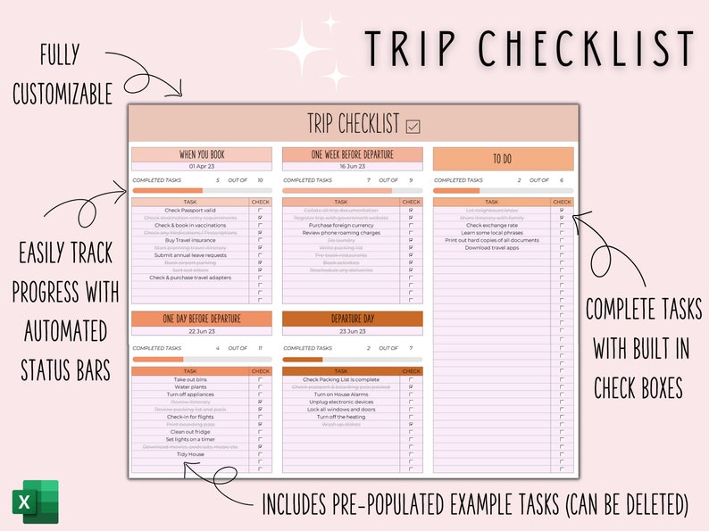 Travel Planner Digital Travel Planner for Travel Itinerary Digital Holiday Planner Holiday Itinerary Travel Organizer Travel Budget Excel