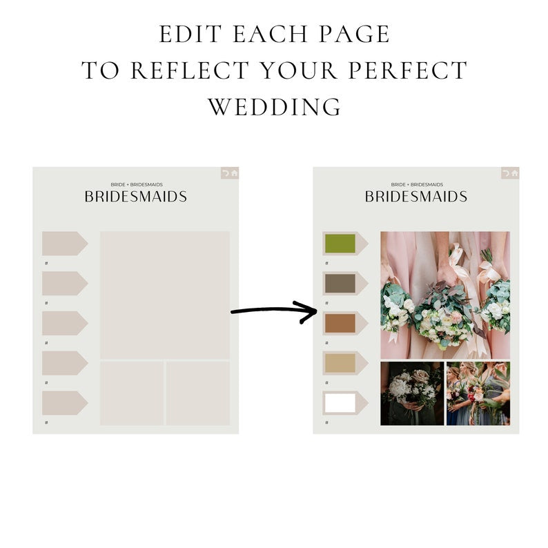 GOODNOTES 160+ Pages Wedding Planner Template Digital Download, PDF format,  Minimalist Wedding Planner, Budget, Vision Boards, Hyperlinked