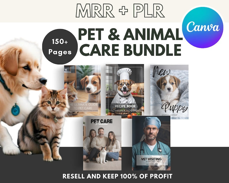 Pet Care Bundle: Ebook, Checklists, Recipe Book (MRR + PLR)