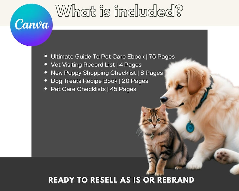 Pet Care Bundle: Ebook, Checklists, Recipe Book (MRR + PLR)