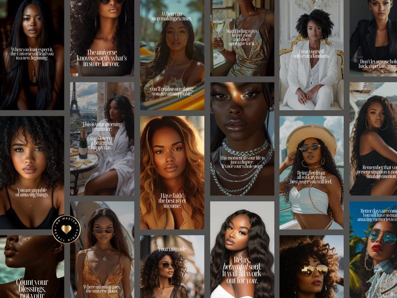 Luxury Melanin Instagram Stories: 50 Motivational Templates (MRR/PLR)