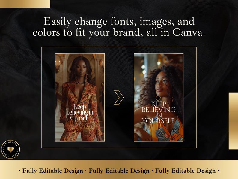Luxury Melanin Instagram Stories: 50 Motivational Templates (MRR/PLR)