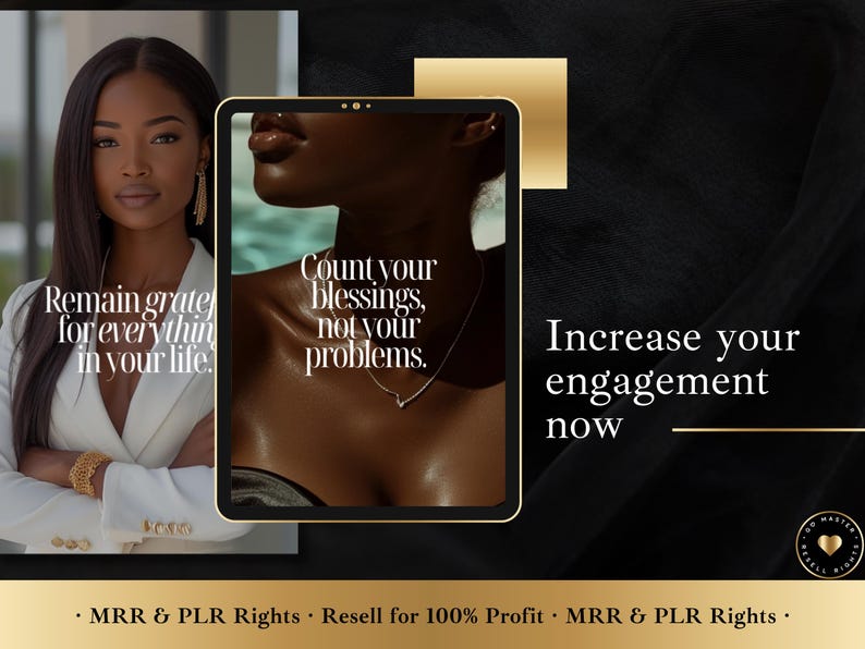 Luxury Melanin Instagram Stories: 50 Motivational Templates (MRR/PLR)