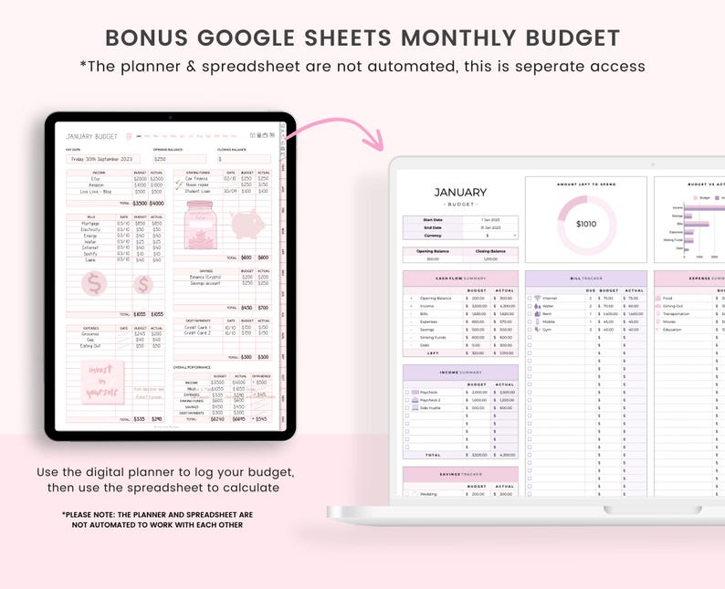 Digital Budget Planner: Finance Tracker, GoodNotes Compatible (Portrait) (PDF Download