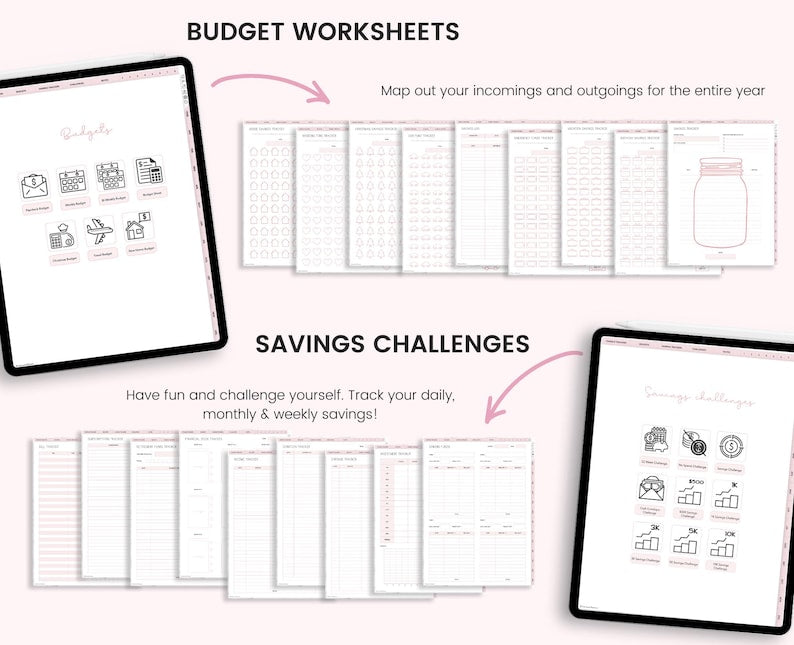 Digital Budget Planner: Finance Tracker, GoodNotes Compatible (Portrait) (PDF Download