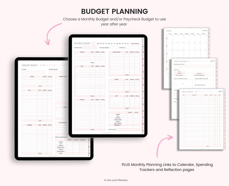 Digital Budget Planner: Finance Tracker, GoodNotes Compatible (Portrait) (PDF Download