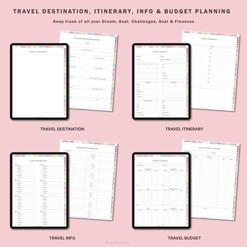 Digital Travel Planner, Travel Journal, Trip Planner, Vacation Planner, Travel Organizer, Holiday Planner, GoodNotes Planner, Packing List
