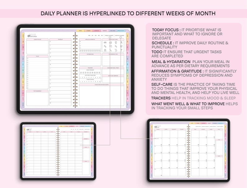 All-in-One Digital Planner 2026, 2027, 2028 Digital Planner, Digital Journal, Digital Goodnotes Template, Weekly, Daily Planner, Notability
