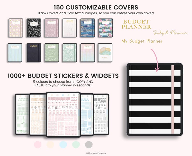 Digital Budget Planner: Finance Tracker, GoodNotes Compatible (Portrait) (PDF Download