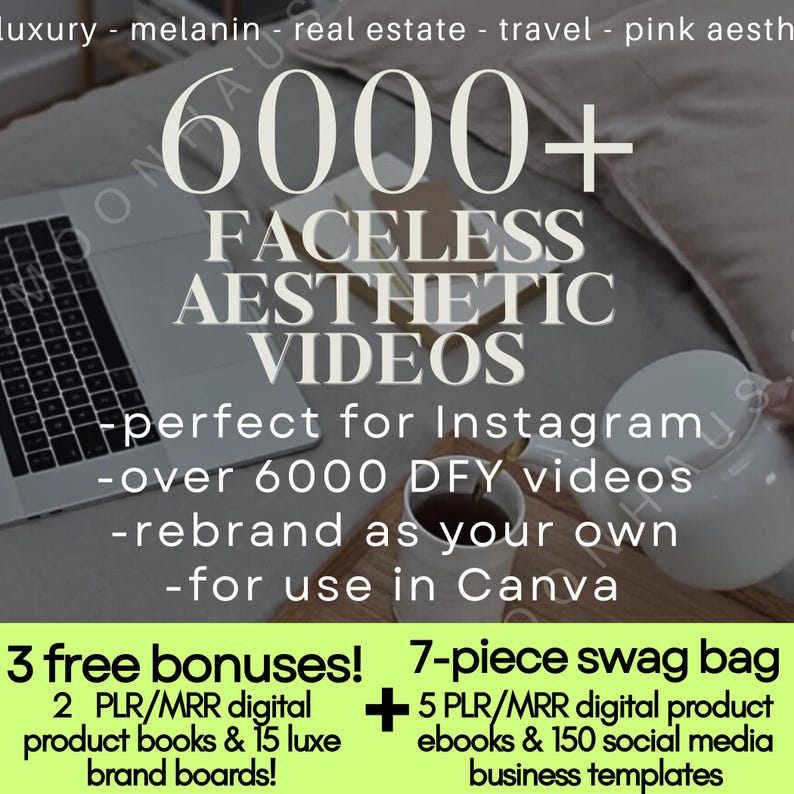 6000+ Canva Faceless Video Reels: Digital Templates with PLR/MRR