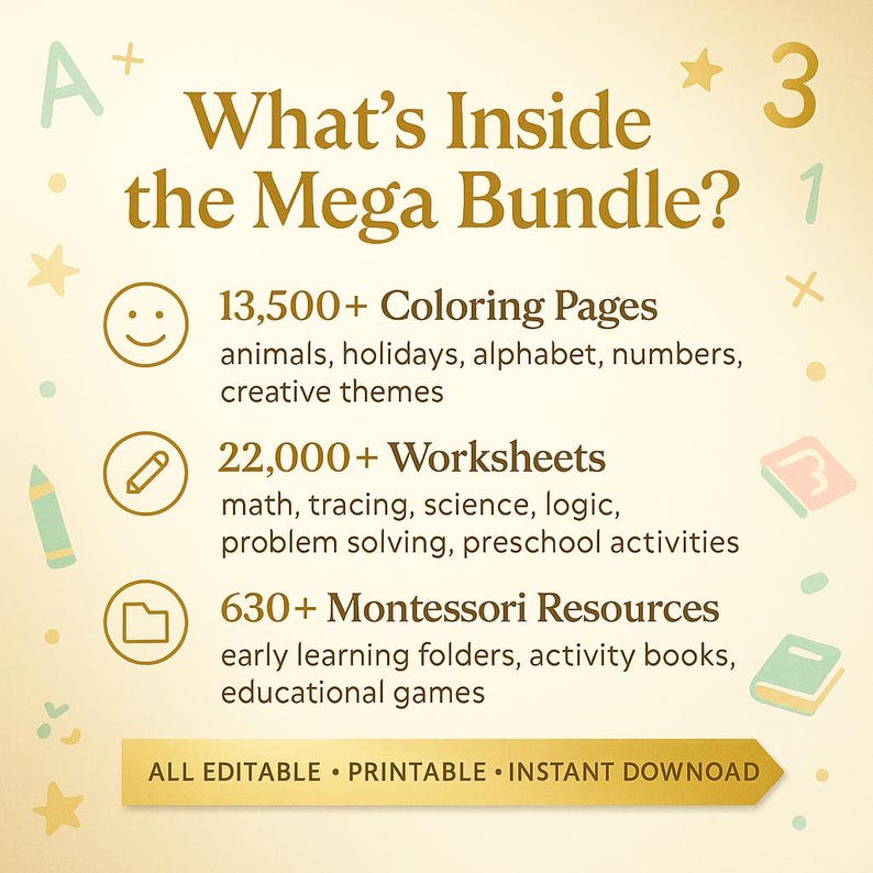 36,000+ Kids Learning Worksheets Plr Mrr Homeschool Mega Bundle