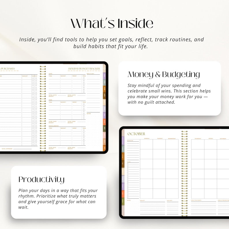 2026 Digital Planner | ADHD-Friendly Hyperlinked GoodNotes Planner | Goal, Budget, Health & Home Organizer | Undated Life Plan