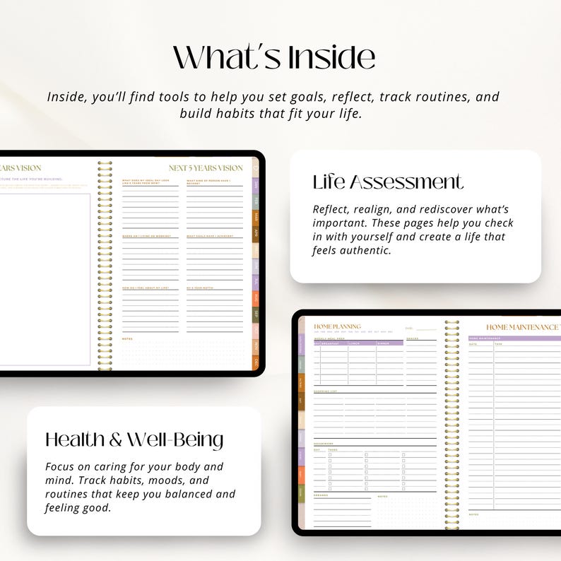 2026 Digital Planner | ADHD-Friendly Hyperlinked GoodNotes Planner | Goal, Budget, Health & Home Organizer | Undated Life Plan