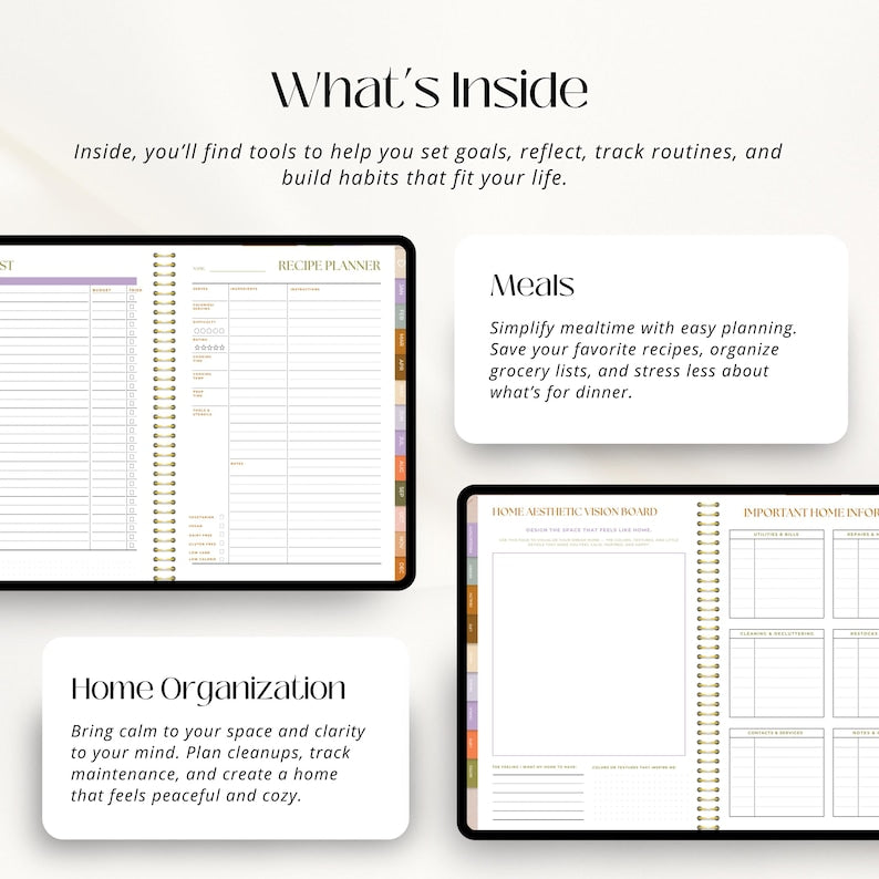 2026 Digital Planner | ADHD-Friendly Hyperlinked GoodNotes Planner | Goal, Budget, Health & Home Organizer | Undated Life Plan