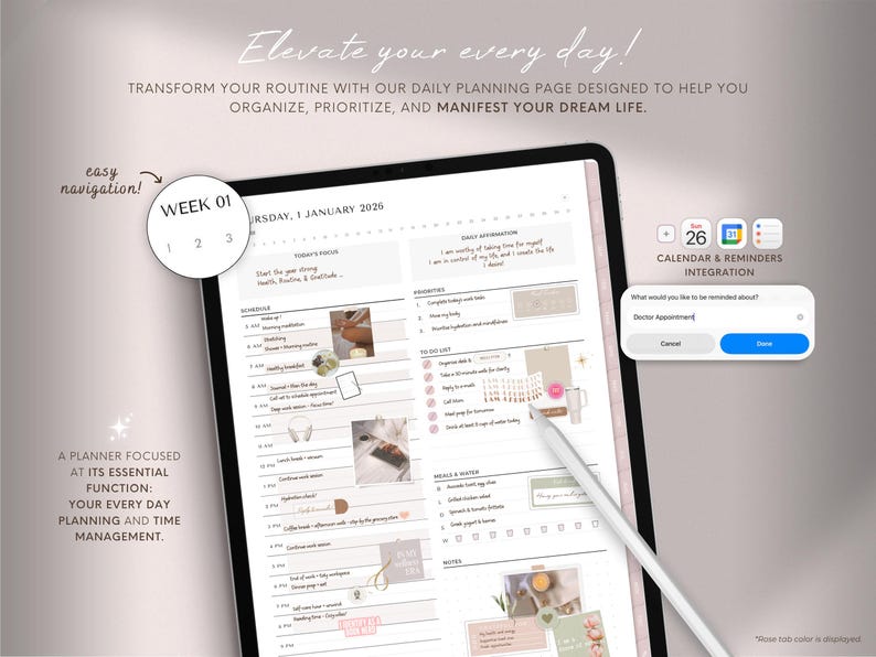 Simple Digital Planner | 2026 Planner | Minimalist Planner | Daily Planner, Weekly Planner, Monthly Planner, iPad Planner, GoodNotes Planner