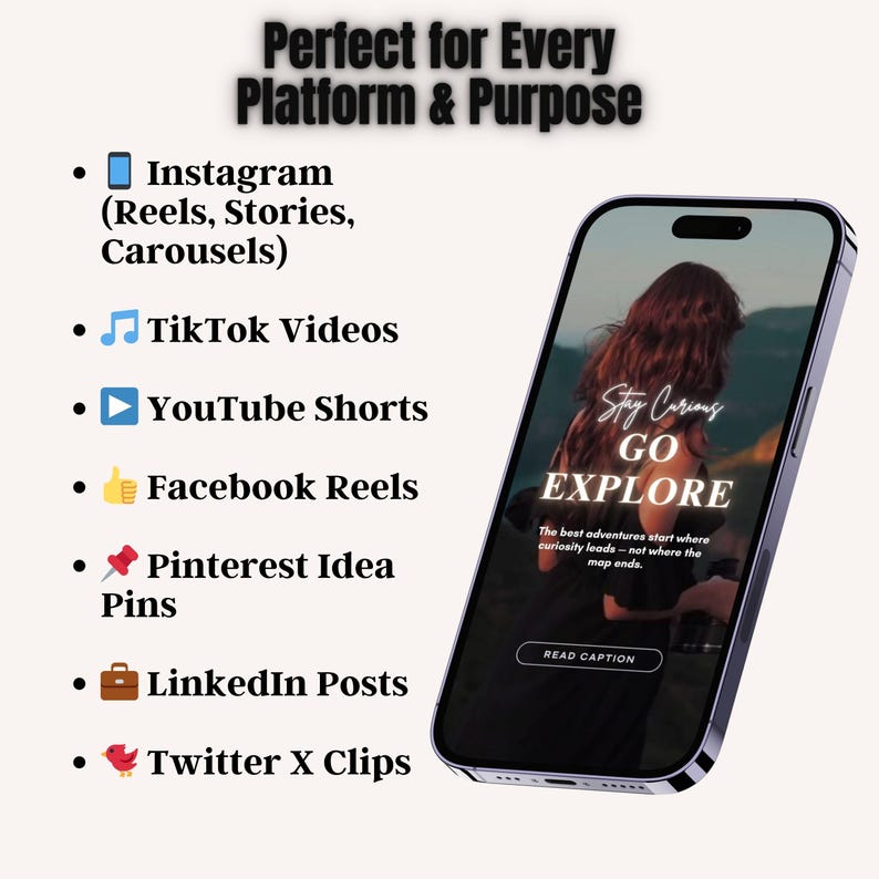 Inspirational Travel Instagram Reels: 70 Canva Templates with Captions (PLR MRR)