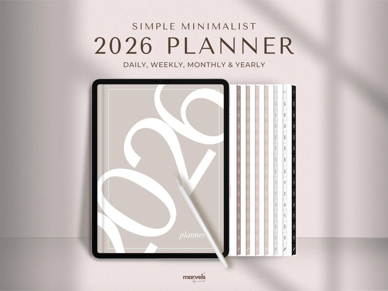 Simple Digital Planner | 2026 Planner | Minimalist Planner | Daily Planner, Weekly Planner, Monthly Planner, iPad Planner, GoodNotes Planner