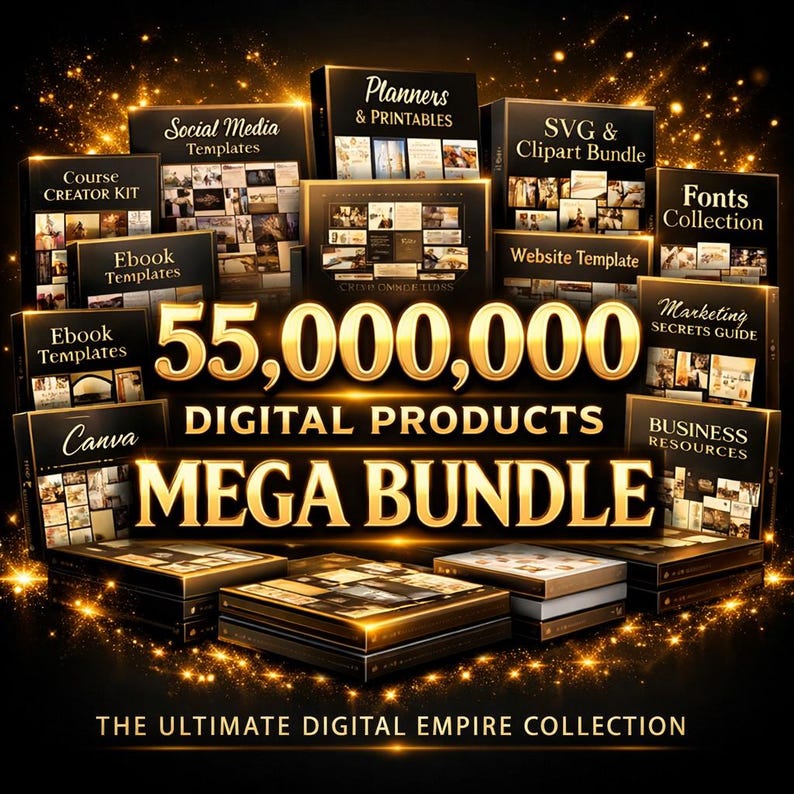55 Million+ PLR MRR Digital Products Mega Bundle | Resellable eBooks, Courses & Templates | Digital Download