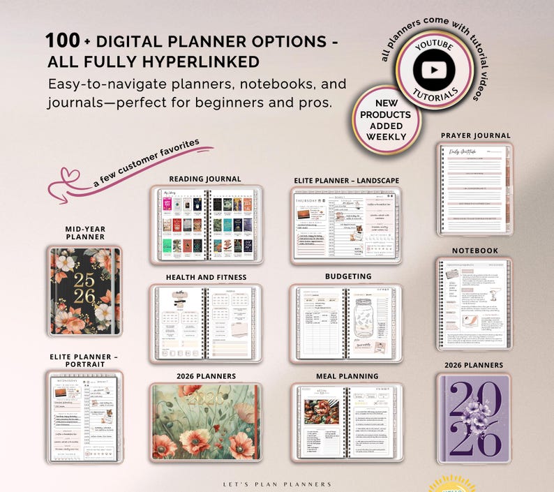 SHOP BUNDLE 2026 Digital Planner GoodNotes iPad Template Android Notability Journal Stickers Printables & Inserts