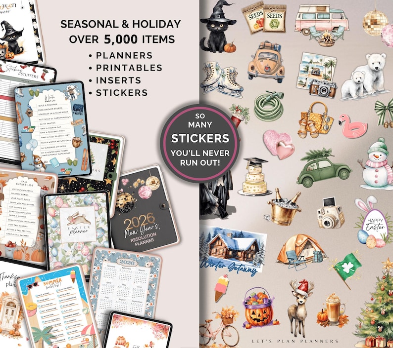 SHOP BUNDLE 2026 Digital Planner GoodNotes iPad Template Android Notability Journal Stickers Printables & Inserts