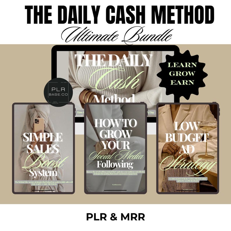 Daily Cash Method Bundle: Digital Business PLR & MRR