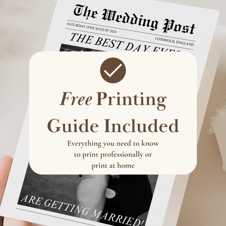 Folded Printable Wedding Newspaper Program Canva Template, Newlywed Times Newspaper Wedding Program, Infographic Ceremony Newspaper Schedule