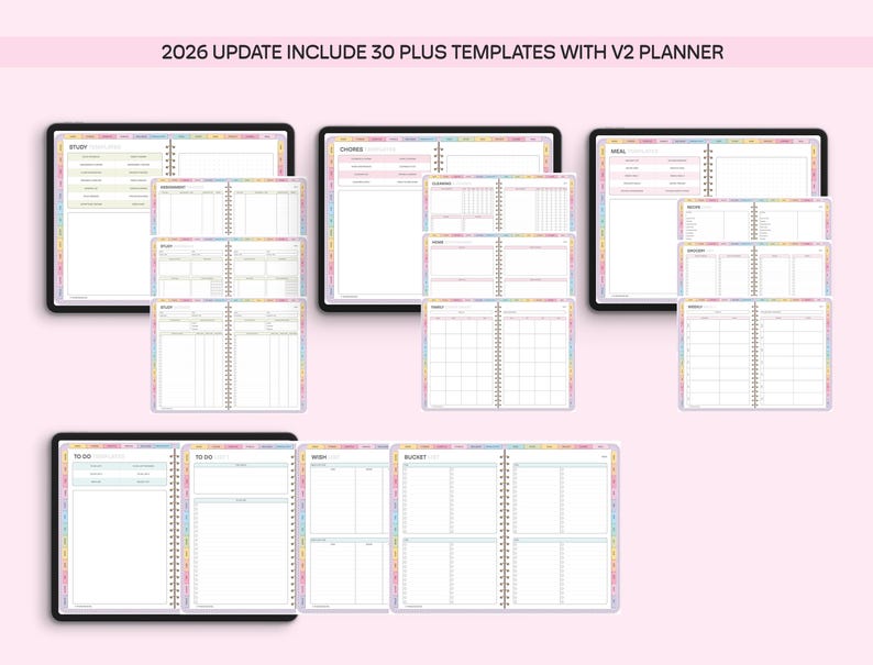 All-in-One Digital Planner 2026, 2027, 2028 Digital Planner, Digital Journal, Digital Goodnotes Template, Weekly, Daily Planner, Notability