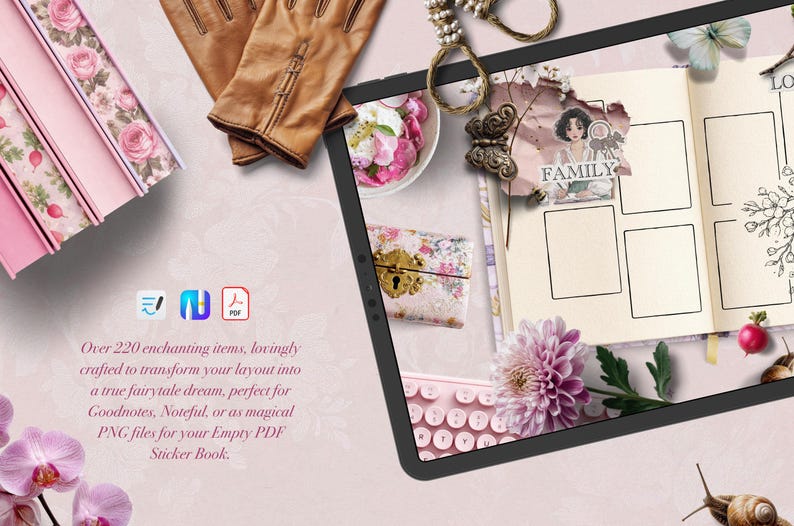 Digital Sticker Bundle Jane Austen Trinket Box | Realistic Goodnotes Stickers Regency Era | Feminine Journaling Kit PNG