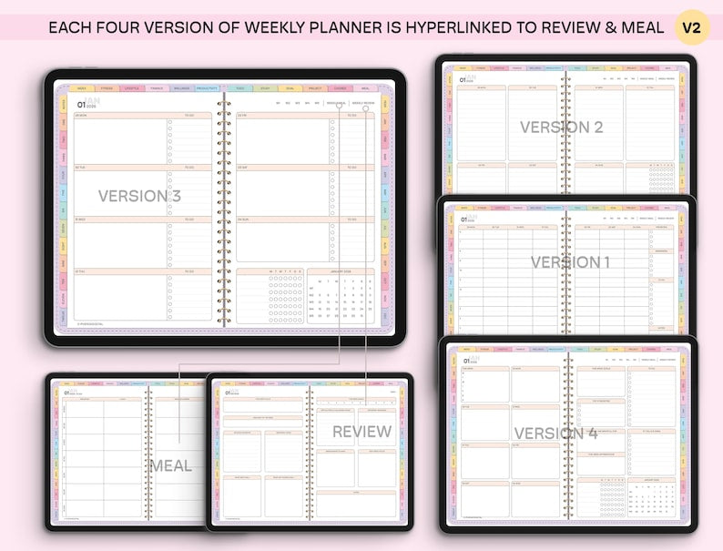 All-in-One Digital Planner 2026, 2027, 2028 Digital Planner, Digital Journal, Digital Goodnotes Template, Weekly, Daily Planner, Notability