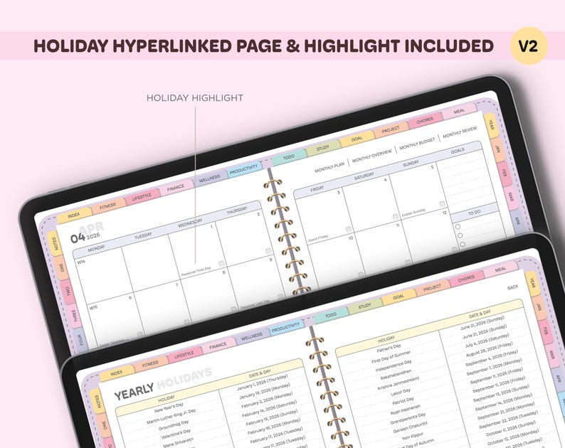 All-in-One Digital Planner 2026, 2027, 2028 Digital Planner, Digital Journal, Digital Goodnotes Template, Weekly, Daily Planner, Notability