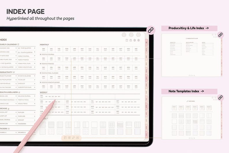 2026 ADHD Planner ChatGPT (Pink) Notability, Goodnotes Planner, iPad Planner, Daily Weekly Monthly Planner, Productivity, Self Care Planner
