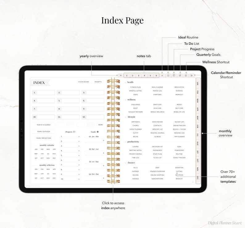 2026 Ultimate Digital Planner | Monthly, Weekly, Daily Planner, iPad Planner, Hyperlinked Digital Planner, Goodnotes Planner, Notability