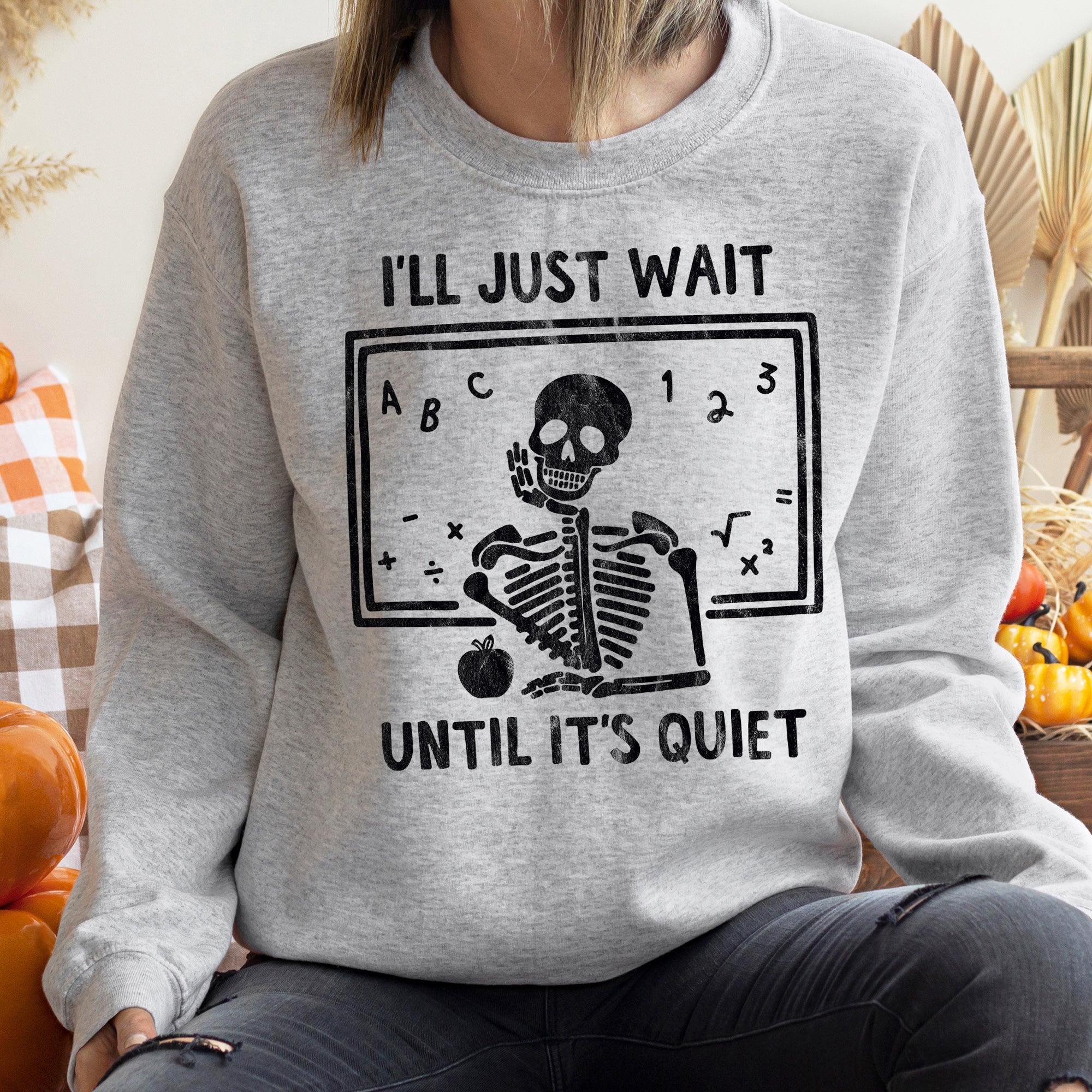 I'll Just Wait Halloween Graphic Somber Midnight Moonlight Ghosts Limited Edition Sweatshirt