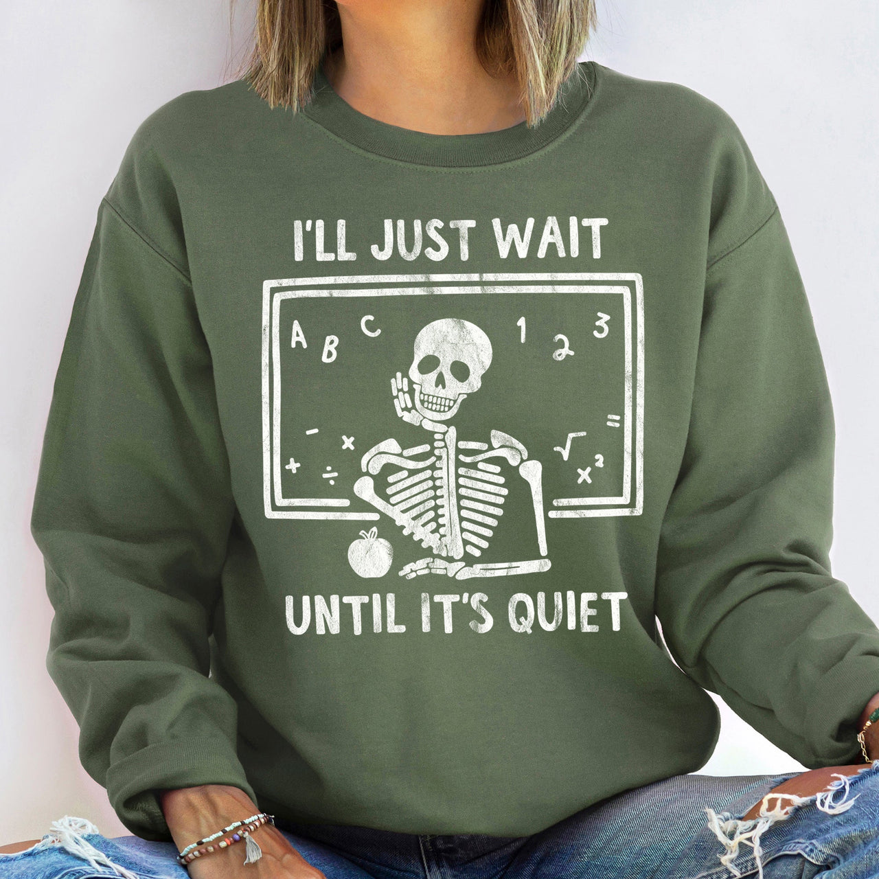 I'll Just Wait Vintage Halloween Cozy Fleece Midnight Moon Design Edition Sweatshirt