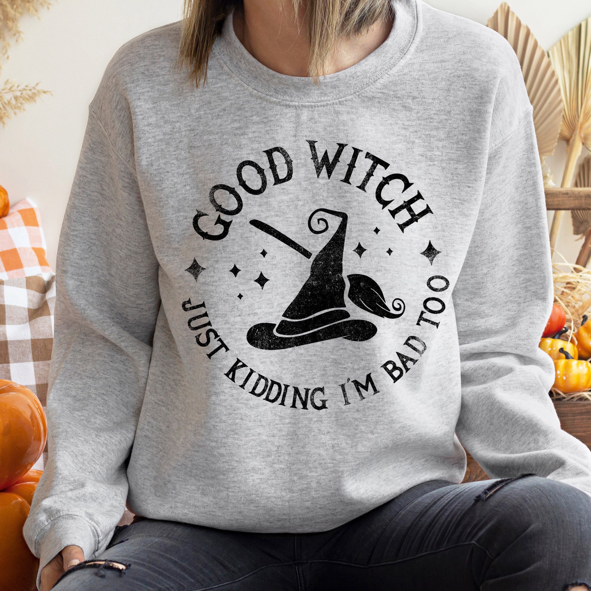 Good Witch Halloween Spirit Graphic With Soft Brushed Fleece For Cozy Comfort Sweatshirt