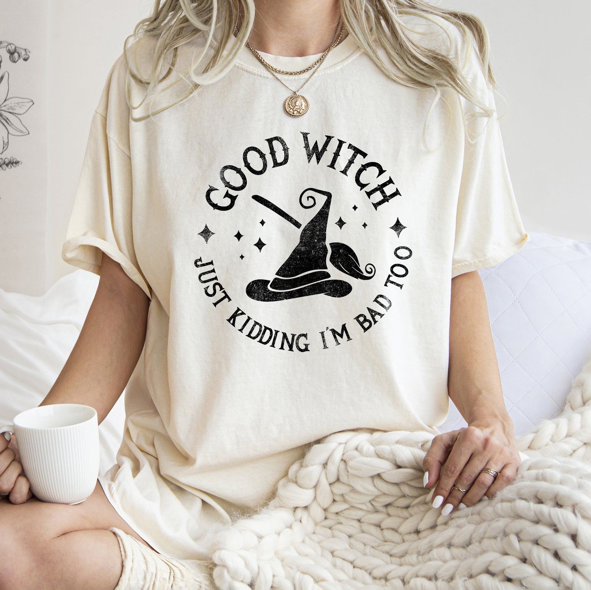 Good Witch Retro Halloween Limited Edition Deluxe Midnight Harvest Comfort Colors Tee