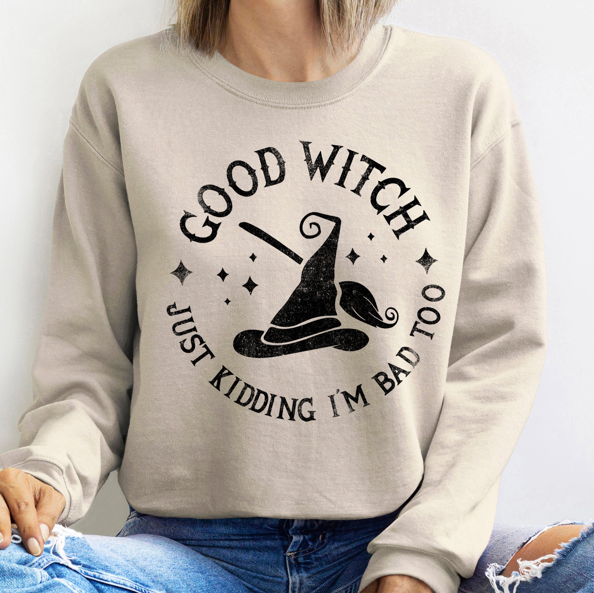 Good Witch Halloween Spirit Graphic With Soft Brushed Fleece For Cozy Comfort Sweatshirt