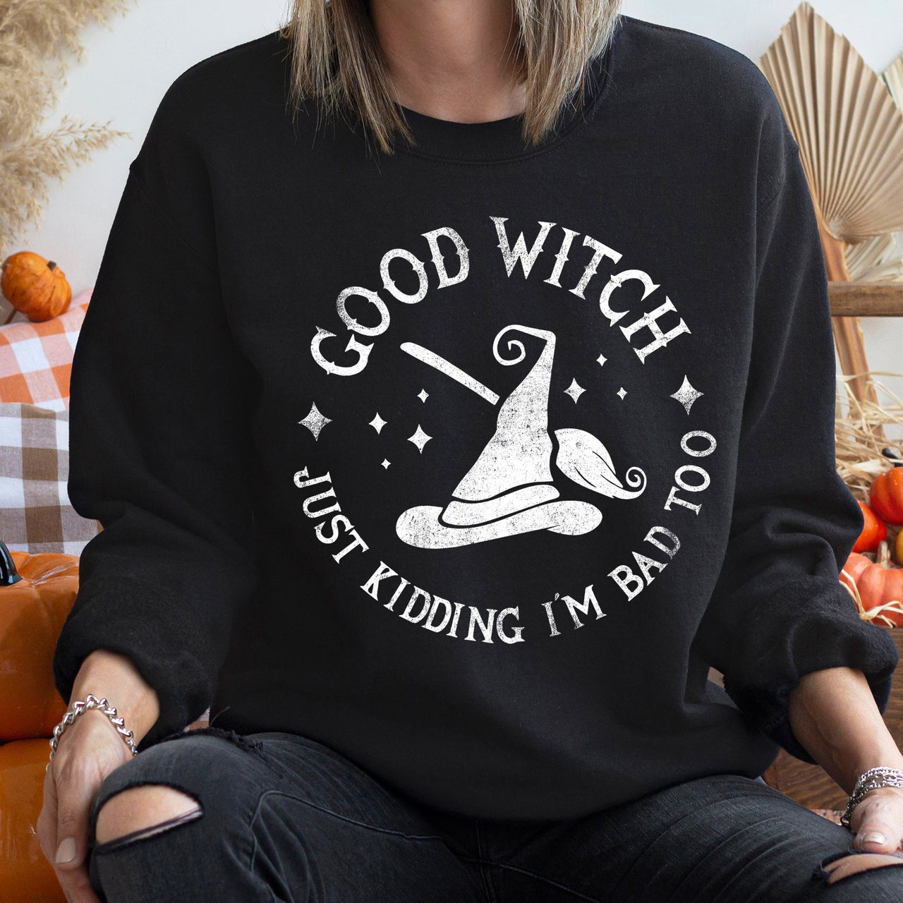 Good Witch Vintage Halloween Cozy Fleece Lined Edition Luxe Comfort Premium Sweatshirt